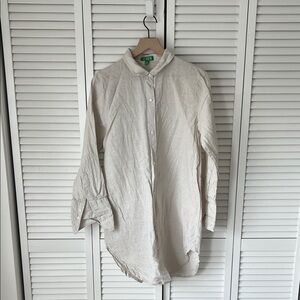 J. Crew Light Tan Shirt Dress Sz M